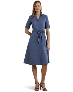Платье Petite Belted Cotton-Blend Shirtdress, цвет Capri Blue Lauren ralph lauren
