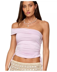 Женский асимметричный топ Yafa с открытыми плечами, фиолетовый Edikted