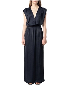 Ритмик Сатиновое Макси Платье, синий Zadig&voltaire