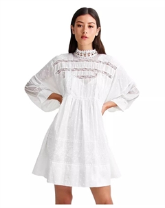 Женское мини-платье Unforgettable oversize с кружевом, белый Belle & bloom