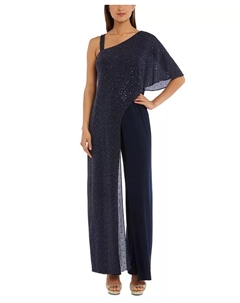 Комбинезон с одним плечом и металлическим отливом, синий R&m richards