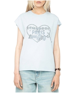 Футболка Cloe Strass Somebody Loves с пайетками, синий Zadig&voltaire