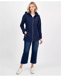 Укороченный непромокаемый анорак с капюшоном, синий Michael kors