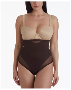 Женские сексуальные ультраплотные высокие трусы-стринги 2778, коричневый Miraclesuit