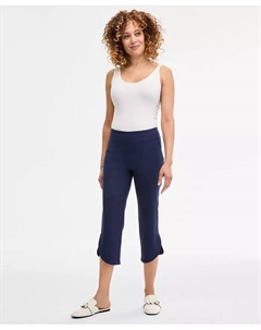 Женские капри средней посадки с тюльпанообразным подолом на резинке, синий Jm collection