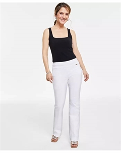 Узкие брюки с расклешенными штанинами и средней посадкой Petite & Petite Short, белый I.n.c. international concepts