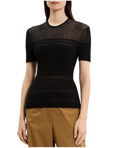 Полосатый полупрозрачный свитшот, черный Theory