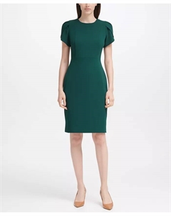 Платье-футляр с тюльпанообразными рукавами, коричневый Calvin klein