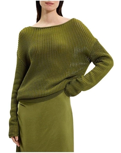 Свитер с V-образным вырезом Easy Open Neck, зеленый Theory