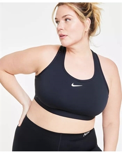 Женский спортивный бюстгальтер с мягкой подкладкой Swoosh, черный Nike