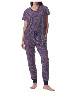 Женский комплект: футболка с коротким рукавом и принтом + джоггеры, мультиколор Tommy hilfiger