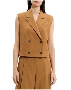 Пиджак с двойной застежкой Peak, коричневый Theory