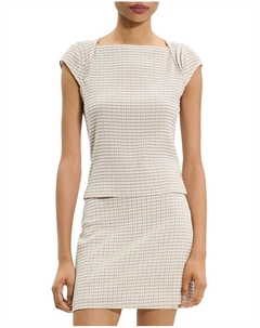 Топ с драпированными рукавами-колокольчиками и эффектом креш, коричневый/бежевый Theory