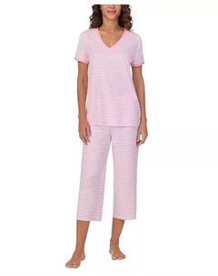 Женский укороченный комплект пижамы с коротким рукавом (2 предмета), розовый Cuddl duds