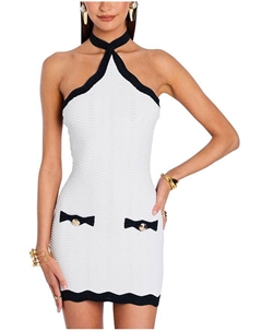 Мини-платье Myna на запах с вязаным верхом Retrofete, белый