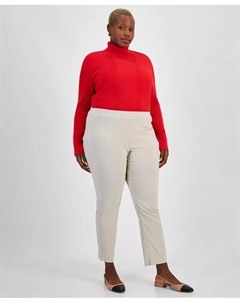 Брюки Cambridge на резинке больших размеров, коричневый/бежевый Jm collection