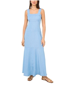 Платье с буфами и ярусами, синий Vince camuto