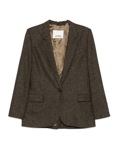 Однобортный пиджак в тонкую полоску, коричневый Isabel marant