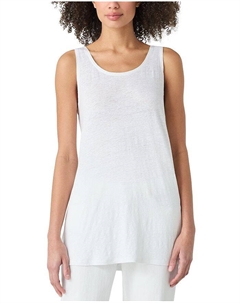 Туника из льна с круглым вырезом, белый Eileen fisher