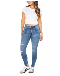 Юношеские облегающие укороченные джинсы с завышенной талией Curvy Mid-Rise Skinny Ankle, синий Celebrity pink