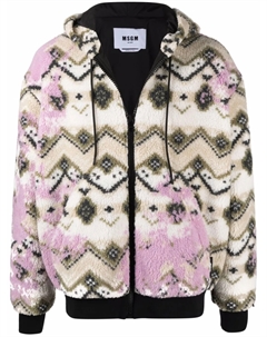 Куртка с капюшоном и геометричным принтом, белый Msgm