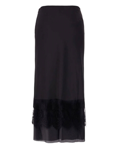 Юбка макси с кружевной отделкой, черный We11done