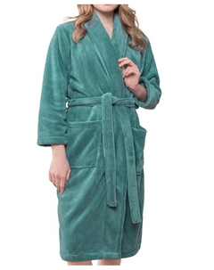 Унисекс-халат с воротником-шалью из мягкого плюшевого флиса для спа и отеля класса люкс, синий American soft linen