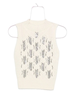 Топ без рукавов, украшенный стразами, белый Ermanno scervino