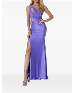 Платье макси на одно плечо с отделкой, фиолетовый Allure
