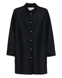 Шерстяная рубашка с пуговицами спереди, синий Herno