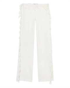 Брюки с кружевом, белый Blumarine