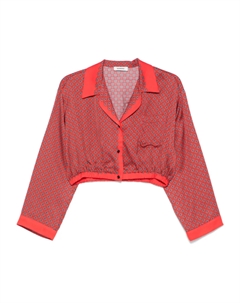 Укороченная рубашка с принтом, красный Sandro