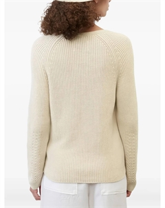 Свитер в рубчик с V-образным вырезом, нейтральный Marc o'polo
