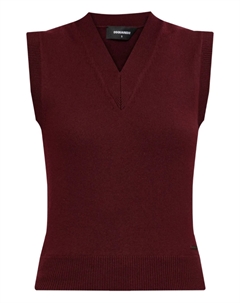 Шерстяной топ без рукавов с V-образным вырезом, красный Dsquared2