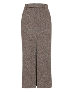 Юбка макси с разрезом спереди, коричневый Brunello cucinelli