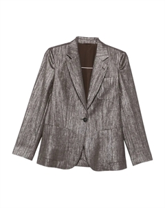 Металлический однобортный пиджак, коричневый Brunello cucinelli