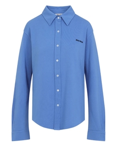 Рубашка с вышитым логотипом, синий Miu miu