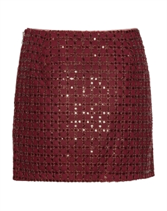 Мини-юбка с сетчатым узором, украшенная пайетками, красный Rotate birger christensen