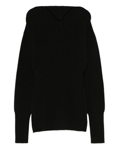 Шерстяной джемпер в рубчик от, черный Rick owens