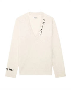 Джемпер из мериносовой ткани с вышивкой Mikyz, белый Zadig&voltaire