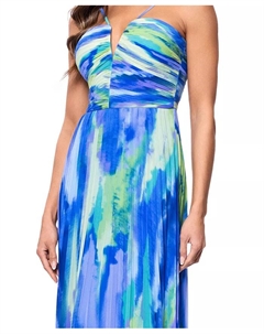 Женское плиссированное платье-халтер, зеленый Xscape