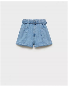 Женские джинсовые шорты с поясом, синий Mango