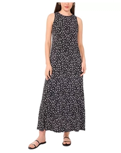 Женское бесшовное макси-платье с цветочным принтом, черный Vince camuto