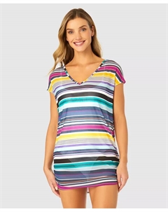 Женская сетчатая туника-накидка Barcode Stripe для плавания, мультиколор Anne cole