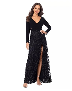 Платье с цветочным принтом и ажурными вставками, черный Xscape