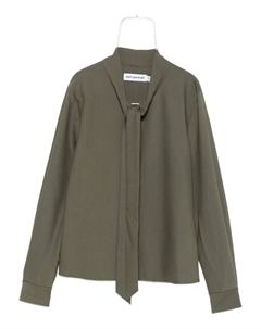 Блузка с бантом на шее и длинными рукавами, зеленый Self-portrait