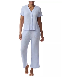 Женский комплект пижамы TH Cardigan Top & Cropped Pants из 2 предметов, синий Tommy hilfiger