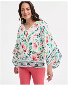 Миниатюрный принтованный топ-пончо, мультиколор Jm collection