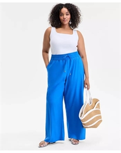 Широкие брюки со шнурком на талии, синий I.n.c. international concepts