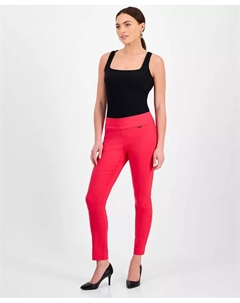 Узкие брюки с завышенной талией и эффектом контроля живота, модели Petite и Petite Short, красный I.n.c. international concepts